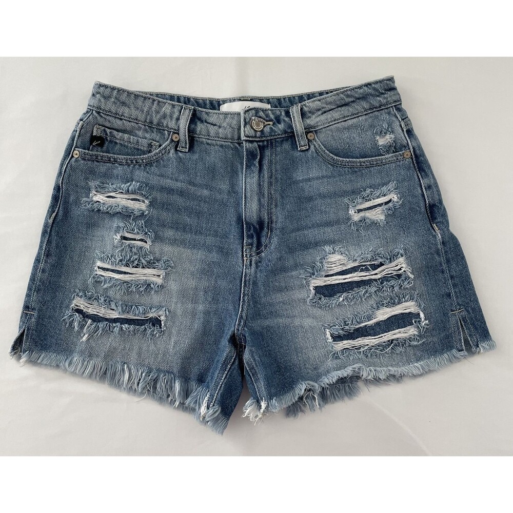 KanCan Denim Cutoff Shorts Distressed Frayed Hem Blue Women's Size 9/28 -dmpv